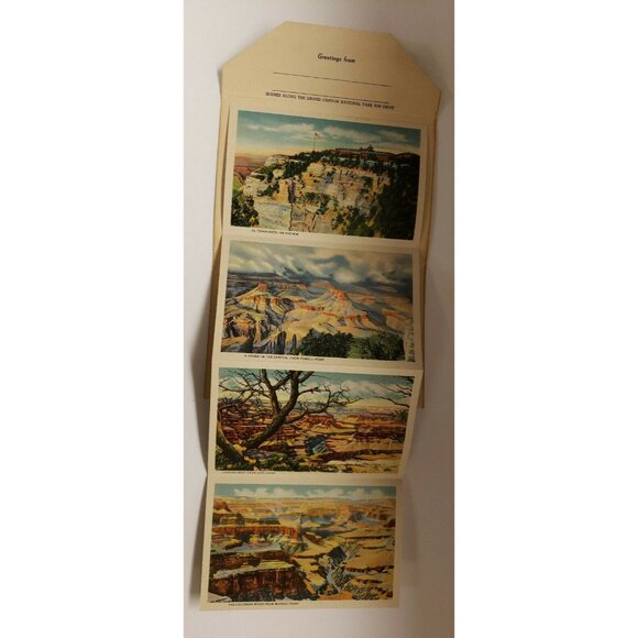 Grand Canyon Rim Drive,  Postcard folder, 1930s, (PA60) - Picture 6 of 6